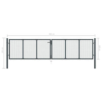 Cancello da giardino in rete di acciaio zincato 400x100 cm grigio 145777