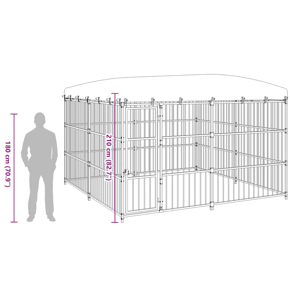 Canile da Esterno con Tetto 300x300x210 cm 170895