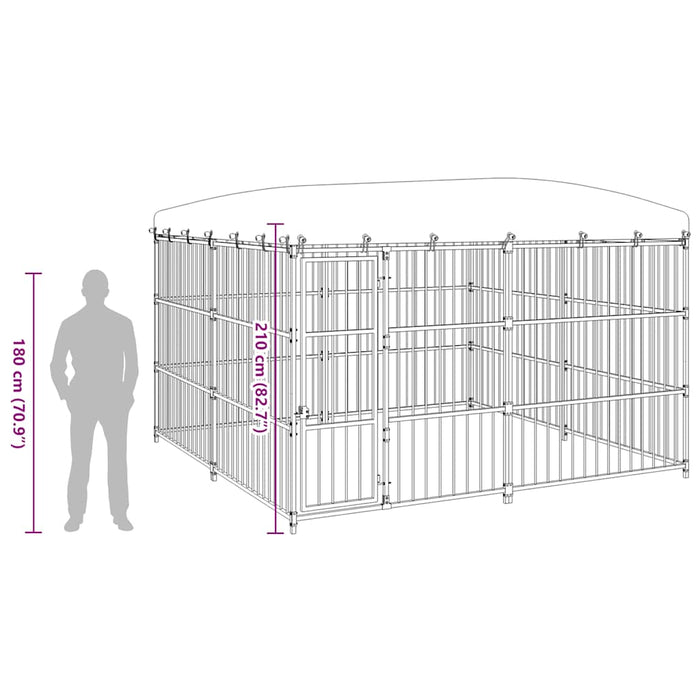 Canile da Esterno con Tetto 300x300x210 cm 170895