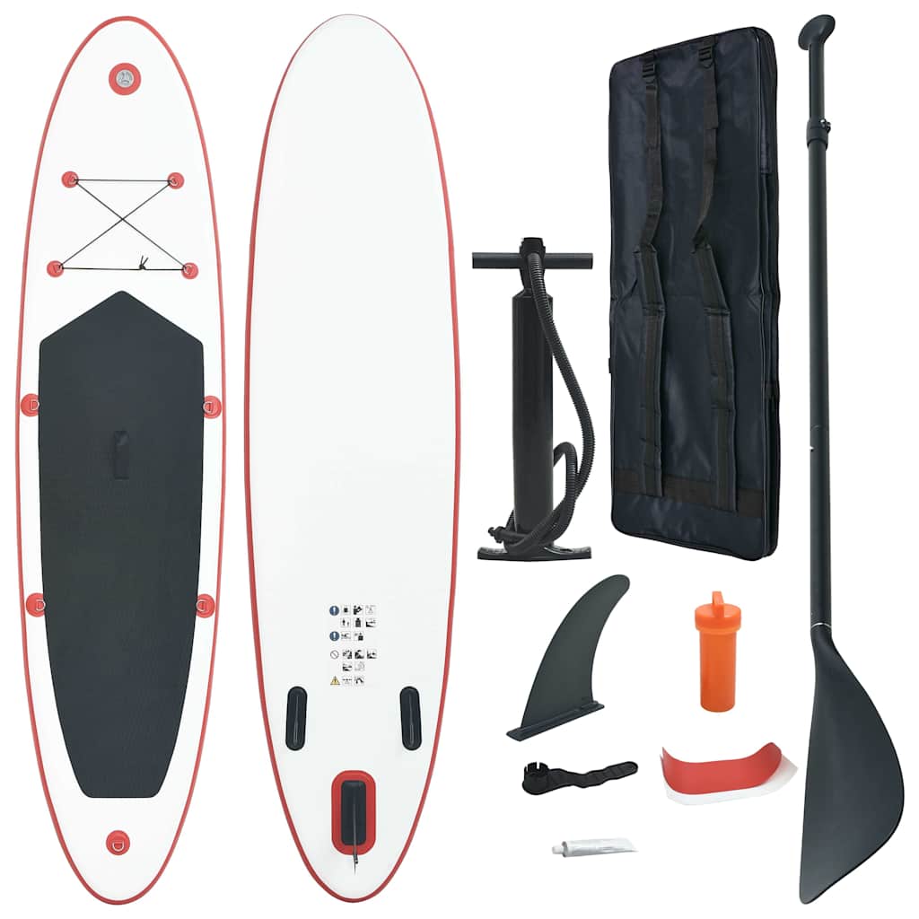 Set Tavola da SUP e Surf Gonfiabile Rosso e Bianco cod mxl 65967