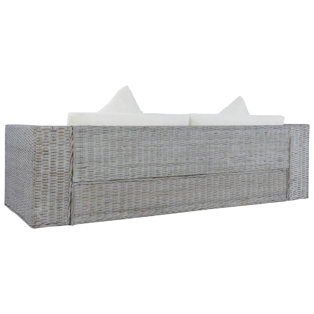 Set divano 2 pezzi con cuscini in rattan naturale grigio 02_0019687