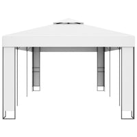 Gazebo con Tetto Doppio 3x6 m Bianco 47951