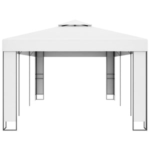 Gazebo con Tetto Doppio 3x6 m Bianco 47951