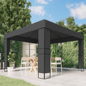 Gazebo con Tetto Doppio 3x3 m Antracite 47952