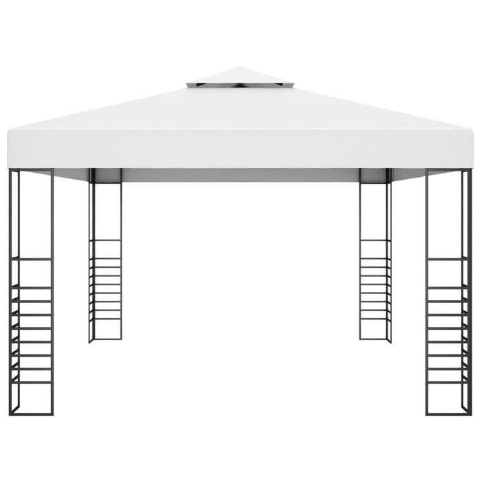 Gazebo da Giardino in Acciaio Verniciato 4x3x2,7 m Bianco 47956