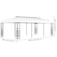 Tenda Gazebo 6x3 m Bianco