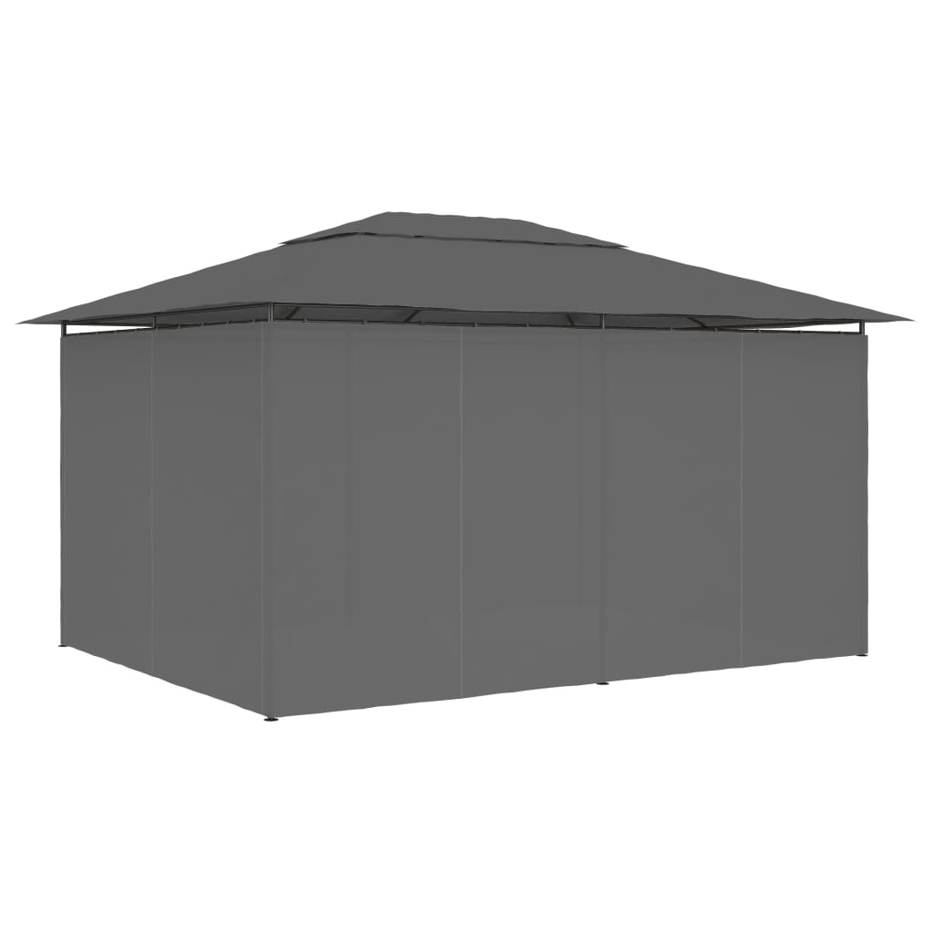 Gazebo da Giardino con Tende 4x3 m Antracite