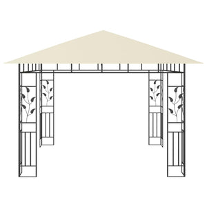 Gazebo con Zanzariera 3x3x2,73 m Crema 180 g/mÂ²