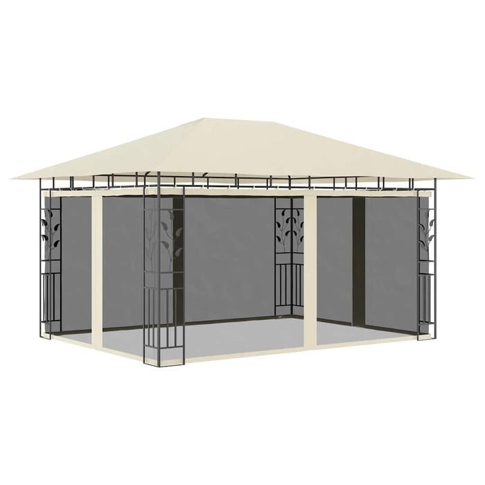 Gazebo con Zanzariera 4x3x2,73 m Crema 180 g/mÂ² cod mxl 58826