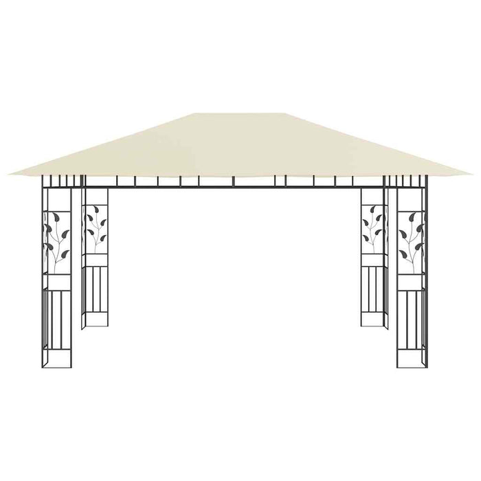 Gazebo con Zanzariera 4x3x2,73 m Crema 180 g/mÂ² cod mxl 58826