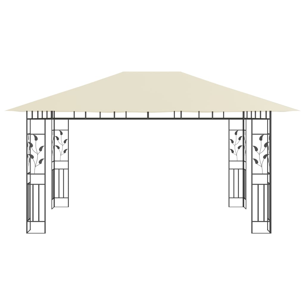 Gazebo con Zanzariera 4x3x2,73 m Crema 180 g/m² 47970