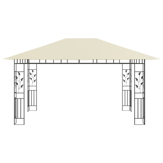 Gazebo con Zanzariera 4x3x2,73 m Crema 180 g/m² 47970