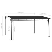 Tenda Parasole da Giardino 4x3x2,55 m Antracite 47979
