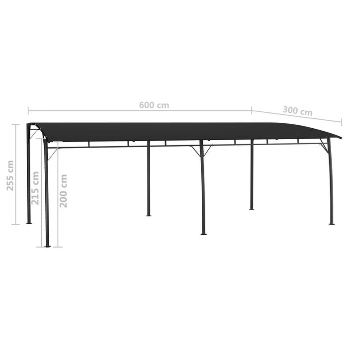 Tenda Parasole da Giardino 6x3x2,55 m Antracite 47980
