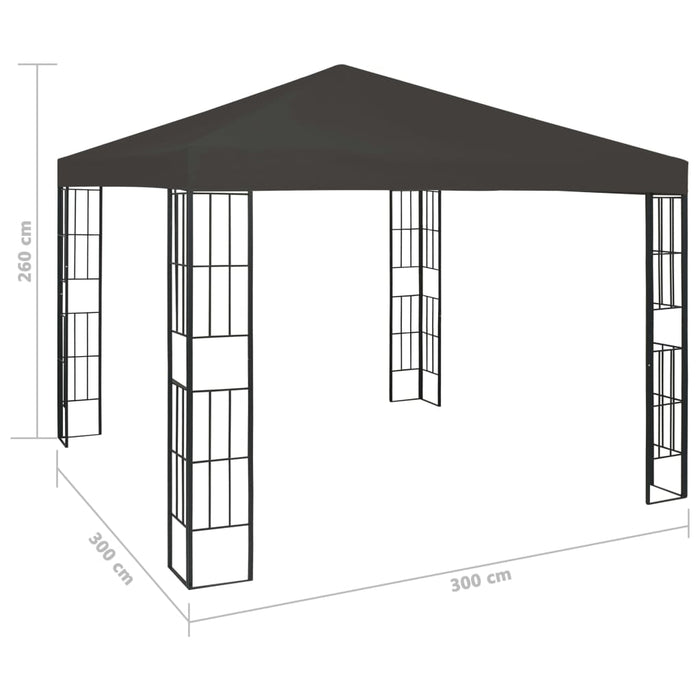 Gazebo 3x3 m Antracite 47984