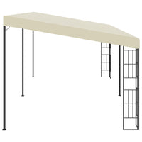 Gazebo a Parete 3x6 m Crema in Tessuto
