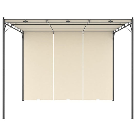 Gazebo da Giardino con Tenda Laterale 3x3x2,25m Crema cod mxl 66200