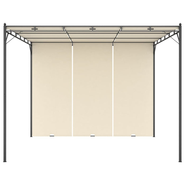Gazebo da Giardino con Tenda Laterale 3x3x2,25m Crema 47993