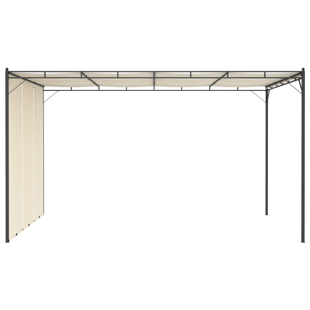 Gazebo da Giardino con Tenda Laterale 4x3x2,25 m Crema 47994