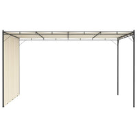 Gazebo da Giardino con Tenda Laterale 4x3x2,25 m Crema 47994
