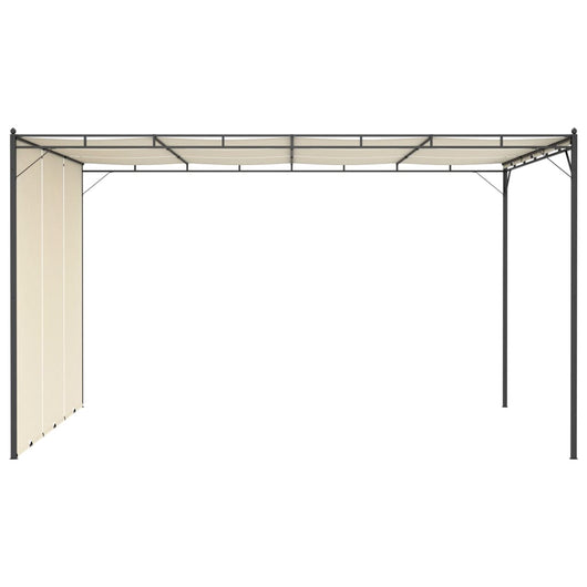 Gazebo da Giardino con Tenda Laterale 4x3x2,25 m Crema 47994