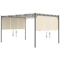 Gazebo da Giardino con Tenda Laterale 4x3x2,25 m Crema 47994