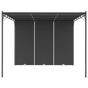 Gazebo da Giardino con Tenda Laterale 3x3x2,25 m Antracite 47995