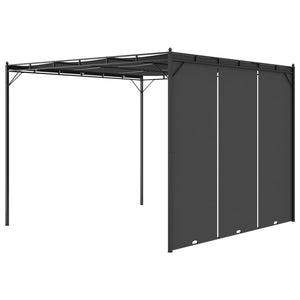 Gazebo da Giardino con Tenda Laterale 3x3x2,25 m Antracite 47995