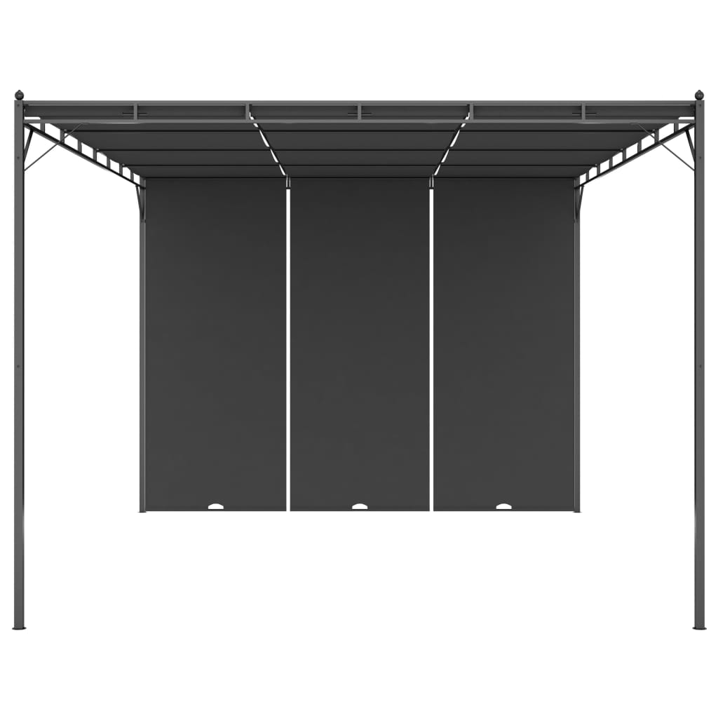 Gazebo da Giardino con Tenda Laterale 4x3x2,25 m Antracite