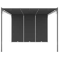 Gazebo da Giardino con Tenda Laterale 4x3x2,25 m Antracite 47996