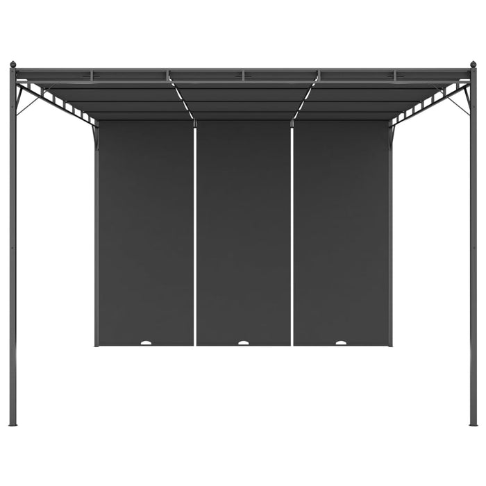 Gazebo da Giardino con Tenda Laterale 4x3x2,25 m Antracite 47996