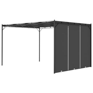 Gazebo da Giardino con Tenda Laterale 4x3x2,25 m Antracite 47996