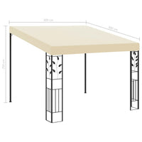 Gazebo a Parete 3x3x2,5 m Crema