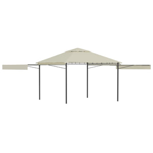 Gazebo con Tetto Doppio Estendibile 3x3x2,75 m Crema 180 g/mÂ²