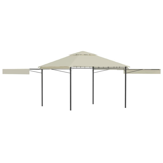 Gazebo con Tetto Doppio Estendibile 3x3x2,75 m Crema 180 g/mÂ²
