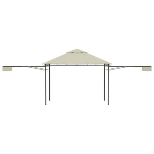 Gazebo con Tetto Doppio Estendibile 3x3x2,75 m Crema 180 g/mÂ²