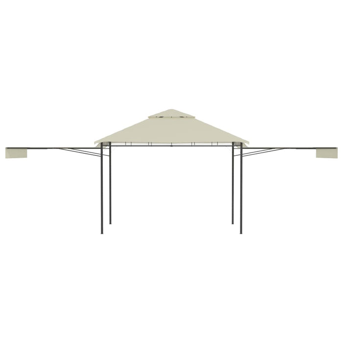 Gazebo con Tetto Doppio Estendibile 3x3x2,75 m Crema 180 g/mÂ²