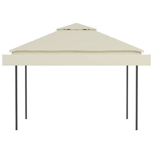 Gazebo con Tetto Doppio Estendibile 3x3x2,75 m Crema 180 g/mÂ²