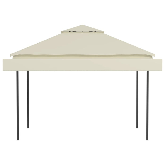 Gazebo con Tetto Doppio Estendibile 3x3x2,75 m Crema 180 g/mÂ²