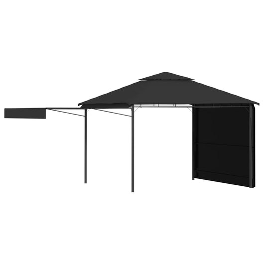 Gazebo Tetto Doppio Estendibile 3x3x2,75 m Antracite 180 g/mÂ²