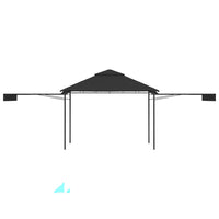 Gazebo Tetto Doppio Estendibile 3x3x2,75 m Antracite 180 g/mÂ²