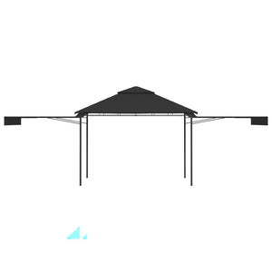 Gazebo Tetto Doppio Estendibile 3x3x2,75 m Antracite 180 g/mÂ²
