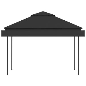 Gazebo Tetto Doppio Estendibile 3x3x2,75 m Antracite 180 g/mÂ²