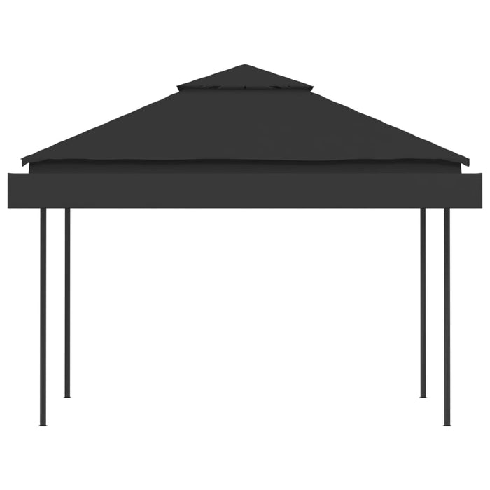 Gazebo Tetto Doppio Estendibile 3x3x2,75 m Antracite 180 g/mÂ²