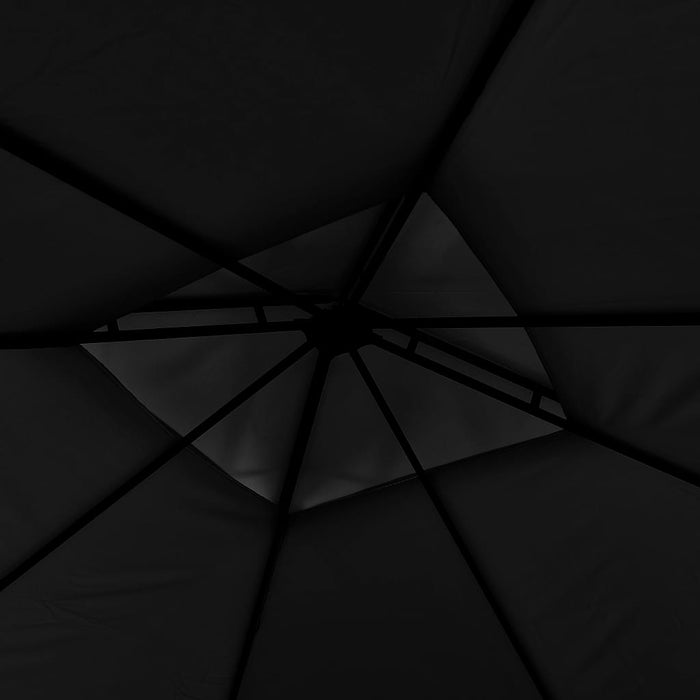 Gazebo Tetto Doppio Estendibile 3x3x2,75 m Antracite 180 g/mÂ²