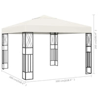 Gazebo 3x3 m Crema in Tessuto 48005