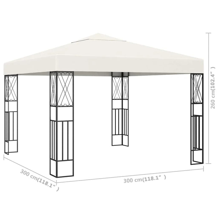 Gazebo 3x3 m Crema in Tessuto 48005