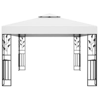 Gazebo con Tetto Doppio 3x4 m Bianco