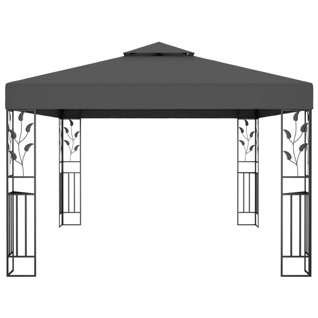 Gazebo con Tetto Doppio 3x4 m Antracite 48031