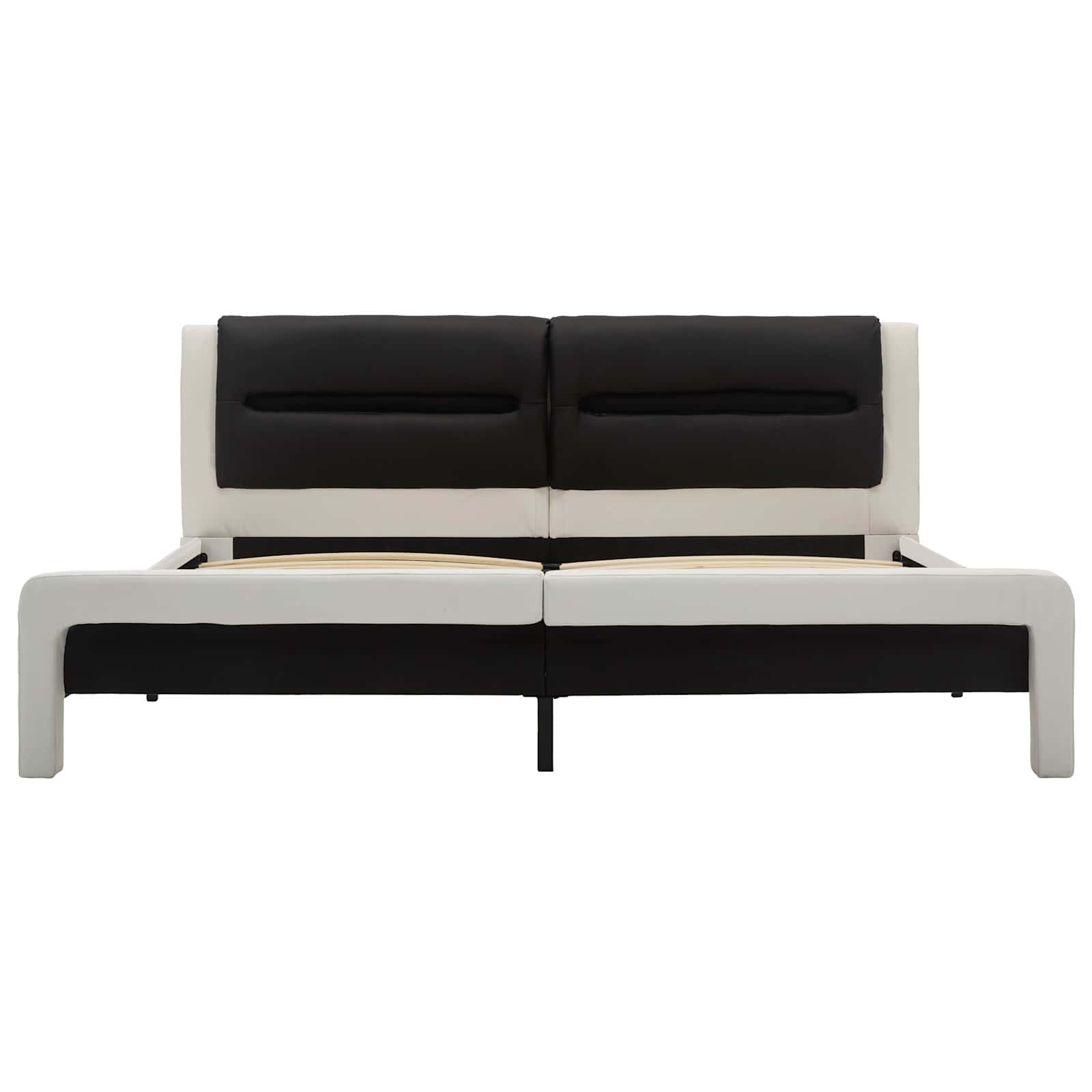 Struttura del letto Bianco e Nero 120 x 200 cm Pelle Sintetica 286729
